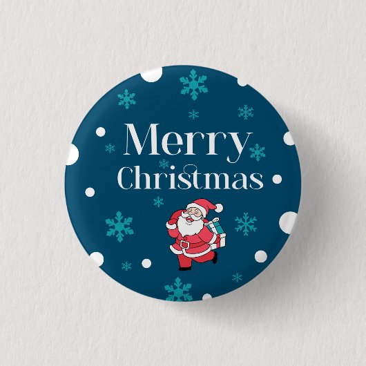 Santa Claus Merry Christmas Button (Vorderseite)