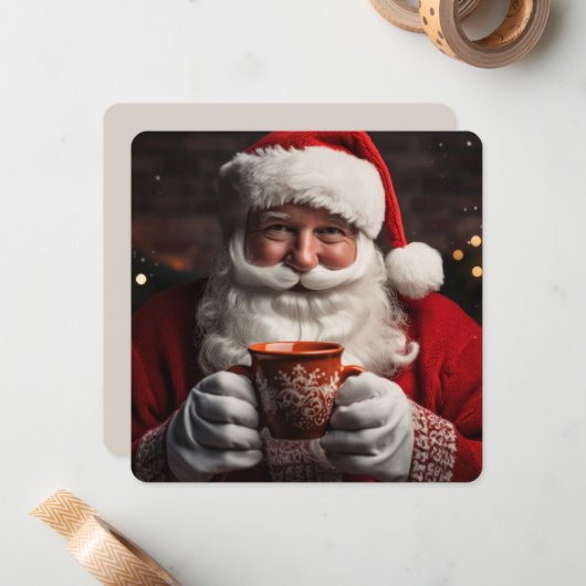 Santa Claus Merry Christmas Cards Mitteilungskarte (Vorderseite/Rückseite Beispiel)