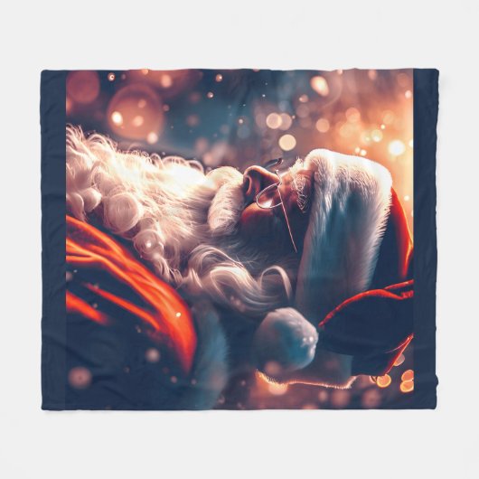 Santa Claus Merry Christmas Fleecedecke (Vorderseite (Horizontal))