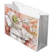 Santa Claus Merry Christmas from Spa in California Große Geschenktüte (Vorderseite Schrägansicht)