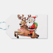 Santa Claus Merry Christmas Geschenkanhänger (Rückseite Horizontal)