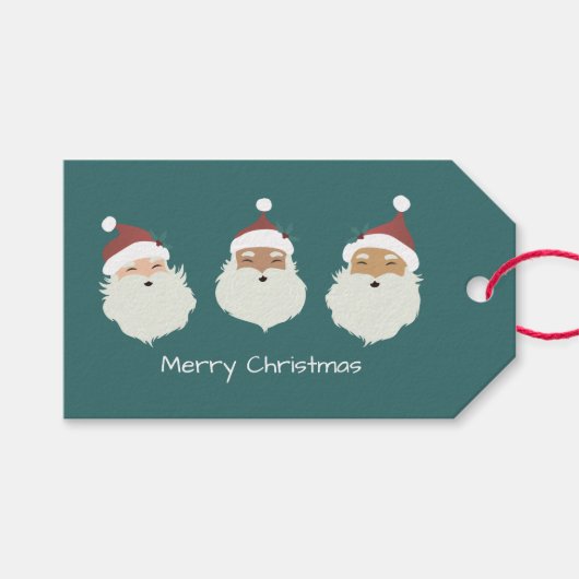 Santa Claus Merry Christmas Geschenkanhänger (Vorderseite (Horizontal))