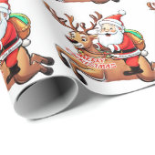 Santa Claus Merry Christmas Geschenkpapier (Rolleneckpunkt)