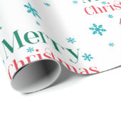 Santa Claus Merry Christmas Geschenkpapier (Rolleneckpunkt)