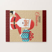 Santa Claus Merry Christmas Gruß Puzzle (Horizontal)