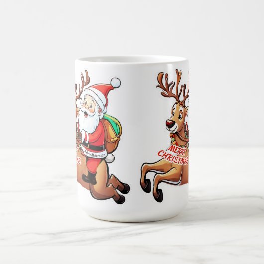 Santa Claus Merry Christmas Kaffeetasse (Mittel)