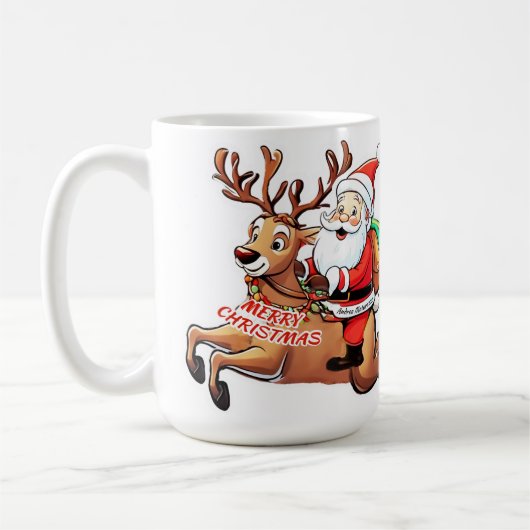 Santa Claus Merry Christmas Kaffeetasse (Links)