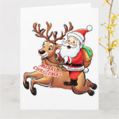 Santa Claus Merry Christmas Karte (Gelbe Blume)