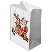 Santa Claus Merry Christmas Mittlere Geschenktüte (Rückseite Schrägansicht)