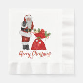 Santa Claus Merry Christmas Paper Napkins Serviette (Vorderseite)