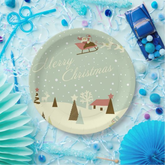 Santa Claus Merry Christmas Paper Plate Pappteller (Party)