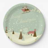 Santa Claus Merry Christmas Paper Plate Pappteller (Vorderseite)