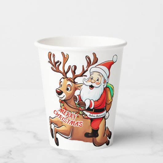 Santa Claus Merry Christmas Pappbecher (Vorderseite)