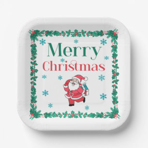 Santa Claus Merry Christmas Pappteller
