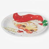 Santa Claus Merry Christmas Pappteller (Schrägansicht)