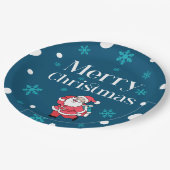 Santa Claus Merry Christmas Pappteller (Schrägansicht)