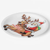 Santa Claus Merry Christmas Pappteller (Schrägansicht)