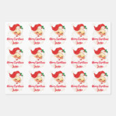 Santa Claus Merry Christmas Personalisiert Geschenkpapier Set (Vorderseite 3)