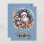 Santa Claus Merry Christmas Postkarte (Vorne/Hinten)