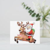 Santa Claus Merry Christmas Postkarte (Stehend Vorderseite)