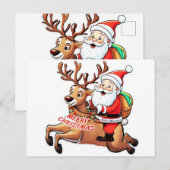 Santa Claus Merry Christmas Postkarte (Vorne/Hinten)