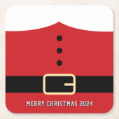 Santa Claus Merry Christmas Rechteckiger Pappuntersetzer (Vorderseite)