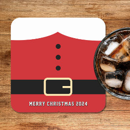 Santa Claus Merry Christmas Rechteckiger Pappuntersetzer