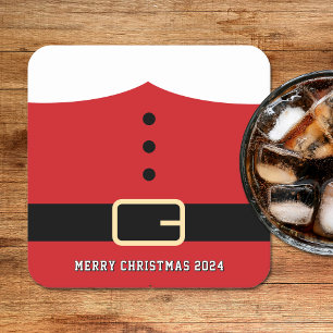 Santa Claus Merry Christmas Rechteckiger Pappuntersetzer