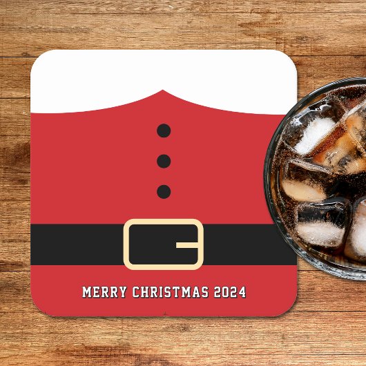 Santa Claus Merry Christmas Rechteckiger Pappuntersetzer