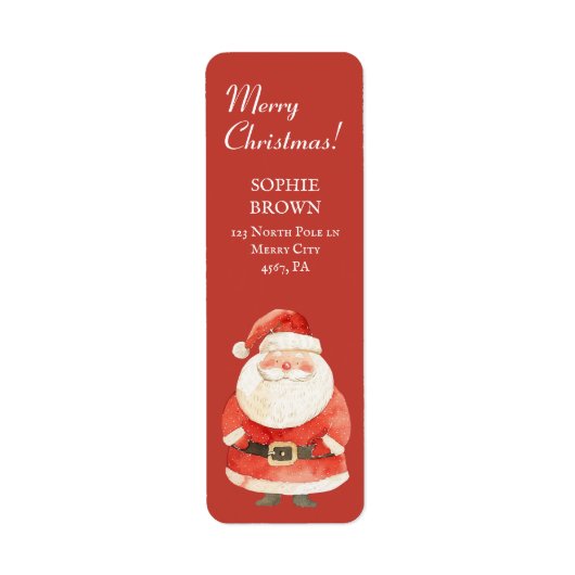 Santa Claus Merry Christmas Red Rücksendeadresse (Vorne)