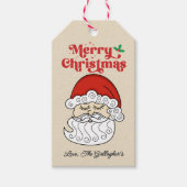 Santa Claus Merry Christmas Retro Geschenkanhänger (Vorderseite)