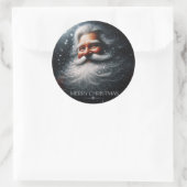 Santa Claus Merry Christmas Runder Aufkleber (Tasche)