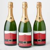 Santa Claus Merry Christmas Schaumweinetikett (Flaschen)