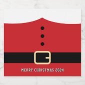Santa Claus Merry Christmas Schaumweinetikett (Einzelnes Label)
