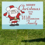 Santa Claus Merry Christmas Schild<br><div class="desc">Vergnügen und feierliches Schild wünschen ein sehr frohes Weihnachtsfest! Unsere Standardanzeige ist Set für das größte Zeichen,  aber Sie können aus jeder der drei Größen wählen.</div>