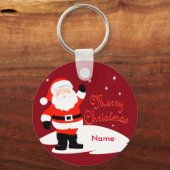 Santa Claus Merry Christmas Schlüsselanhänger (Vorderseite)