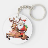 Santa Claus Merry Christmas Schlüsselanhänger (Rückseite)