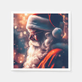 Santa Claus Merry Christmas Serviette (Vorderseite)