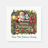Santa Claus Merry Christmas Serviette (Vorderseite)
