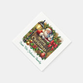 Santa Claus Merry Christmas Serviette (Ecke)