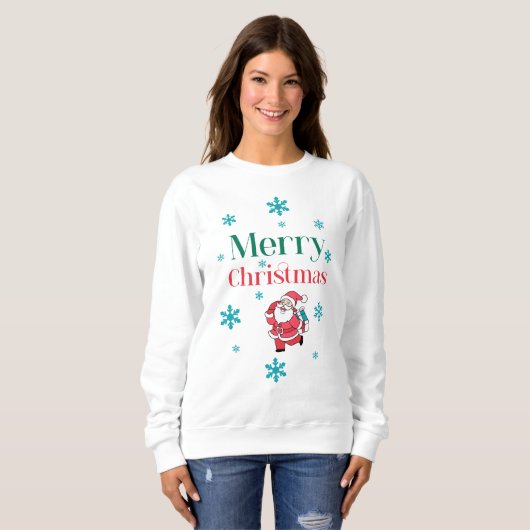 Santa Claus Merry Christmas Sweatshirt (Vorne ganz)