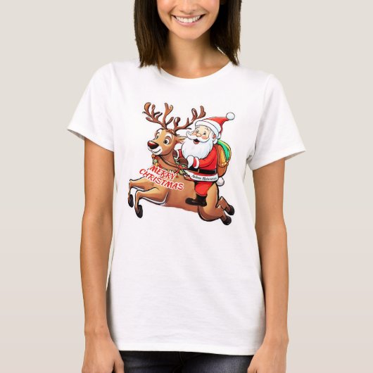 Santa Claus Merry Christmas T-Shirt (Vorderseite)
