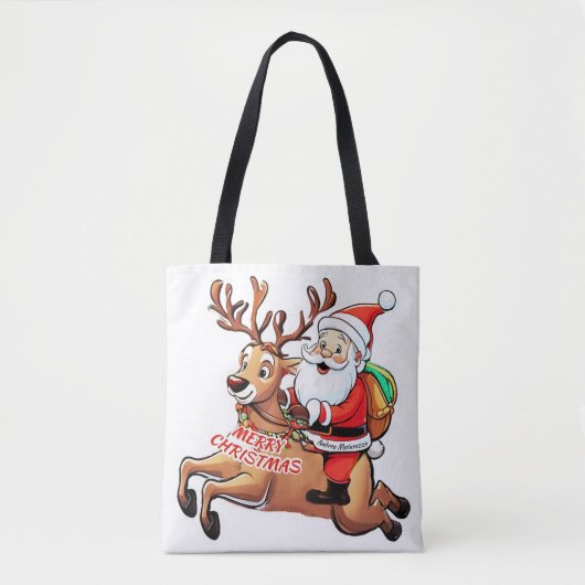 Santa Claus Merry Christmas Tasche (Vorderseite)