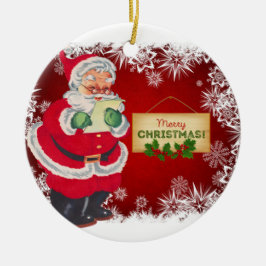 Santa Claus Merry Christmas Tree Keramik Ornament