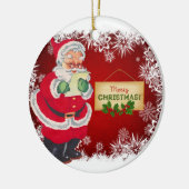 Santa Claus Merry Christmas Tree Keramik Ornament (Links)