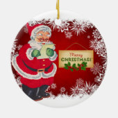 Santa Claus Merry Christmas Tree Keramik Ornament (Hinten)