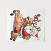Santa Claus Merry Christmas Wandteppich (Vorderseite (Horizontal))