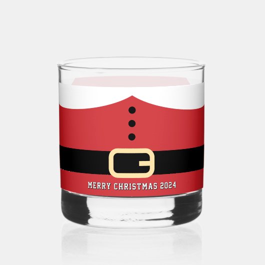 Santa Claus Merry Christmas Whiskyglas (Vorderseite)