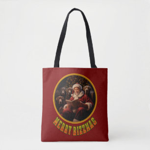 Santa Claus Merry Rizzmas mit Labrador Retriever Tasche