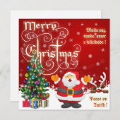 Santa Claus Merry Weihnachtskarte (Vorne/Hinten)